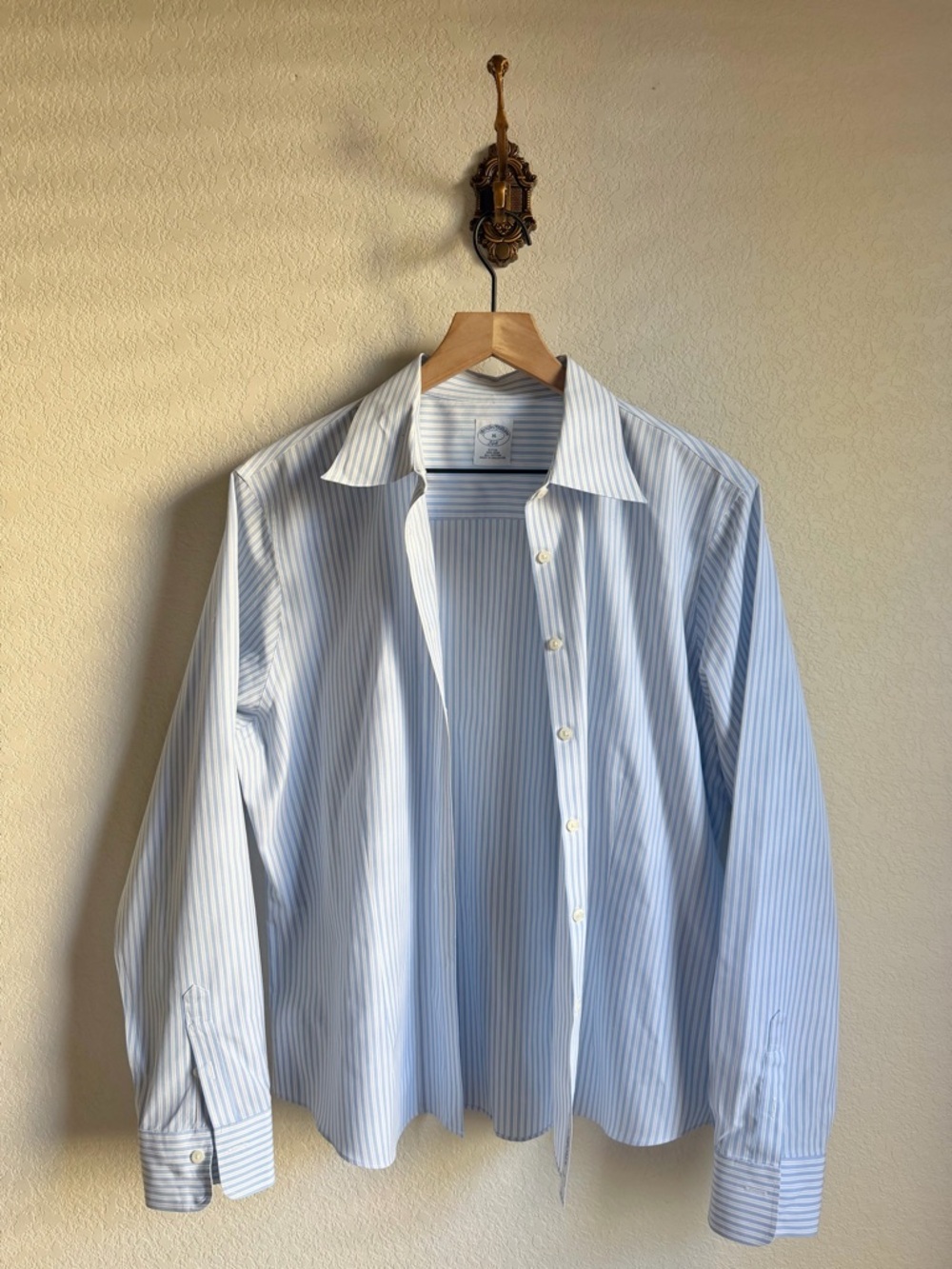 Brooks Brothers Blue and White Pinstripe Button-Down Shirt